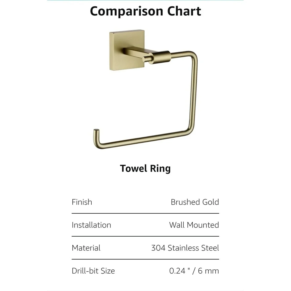 KOKOSIRI TOWEL HOLDER GOLDEN CHAMPAIGN  NO SCREWS -B3007BG (B-7) NEW